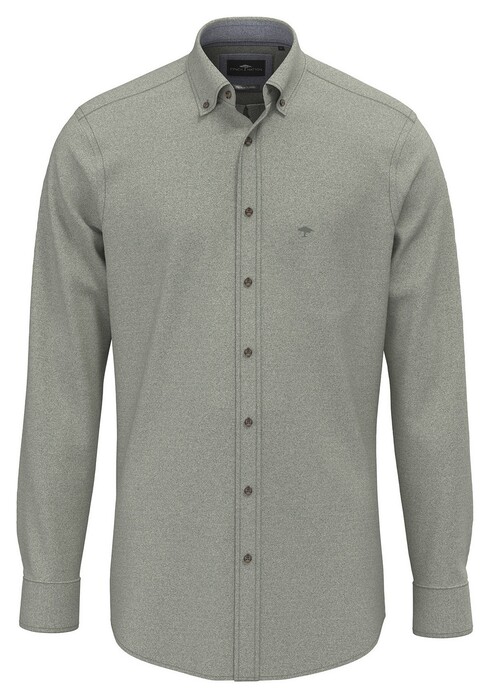 Fynch-Hatton Herringbone Flanel Button-Down Overhemd Dark Ivy