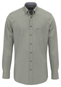 Fynch-Hatton Herringbone Flannel Button-Down Shirt Dark Ivy