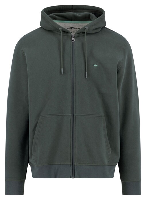 Fynch-Hatton Hooded Sweat Cardigan Dark Ivy
