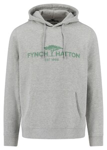 Fynch-Hatton Hoodie Sweat Front Logo Pullover Grey