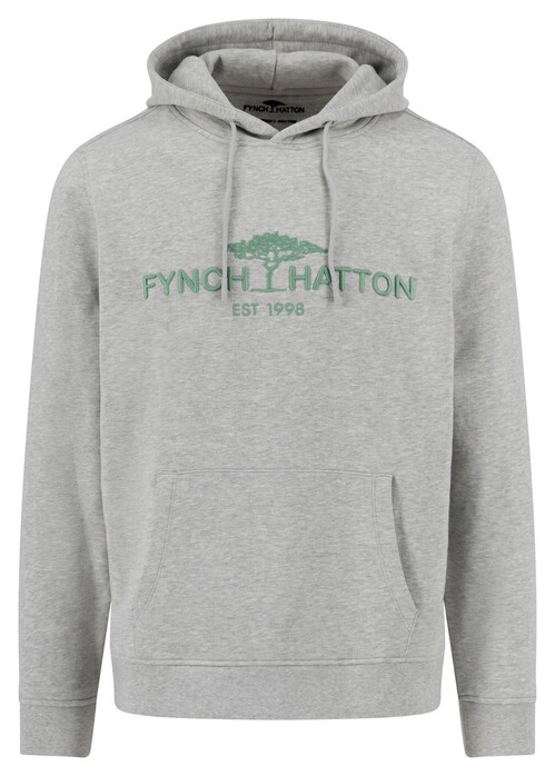 Fynch-Hatton Hoodie Sweat Front Logo Trui Grijs