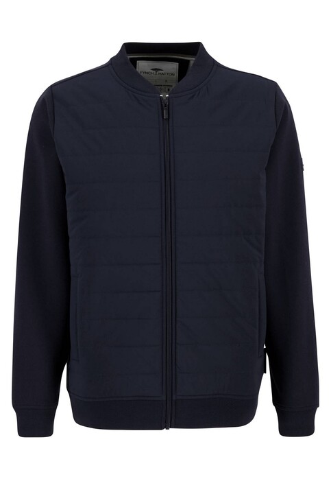 Fynch-Hatton Hybrid Cardigan College Collar Vest Navy