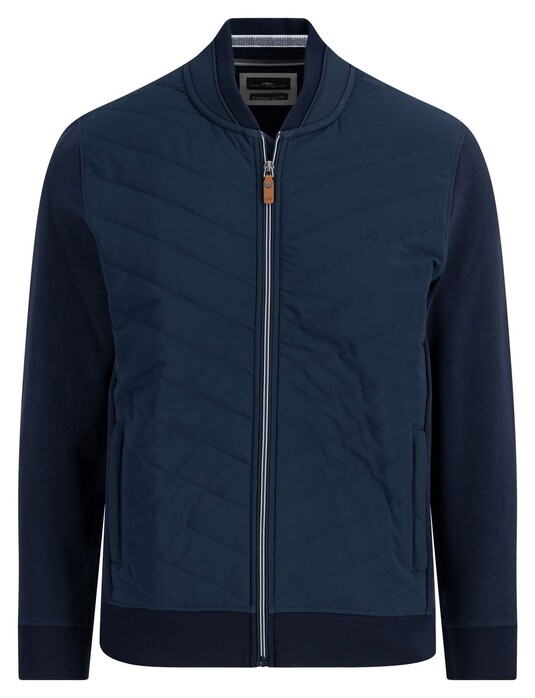 Fynch-Hatton Hybrid Cardigan College Collar Vest Navy