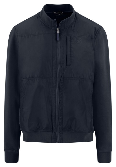 Fynch-Hatton Hybrid Cardigan Zip Stand-Up Collar Vest Dark Navy
