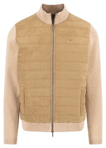 Fynch-Hatton Hybrid Suede Look Fabric Cardigan Taupe