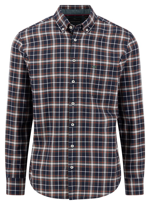 Fynch-Hatton Iconic Check Button-Down Overhemd Navy