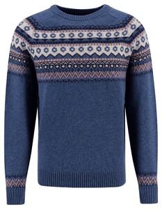 Fynch-Hatton Jacquard Fantasy Ronde Hals Trui Wave