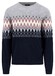 Fynch-Hatton Jacquard Merino Kasjmier Trui Navy-Multi