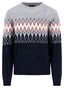 Fynch-Hatton Jacquard Merino Kasjmier Trui Navy-Multi