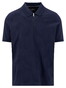 Fynch-Hatton Jacquard Subtle Leaves Zip Collar Polo Navy