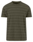 Fynch-Hatton Jacquard Tee Striped Cotton T-Shirt Donker Khaki
