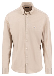 Fynch-Hatton Japanese Knit Button-Down Shirt Taupe