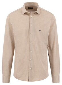 Fynch-Hatton Japanese Knit Mélange Shirt Taupe