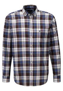 Fynch-Hatton Large Combi Check Button Down Shirt Wave