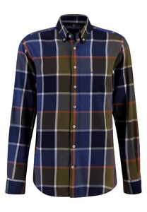 Fynch-Hatton Large Multi Block Checks Button Down Overhemd Deep Forest