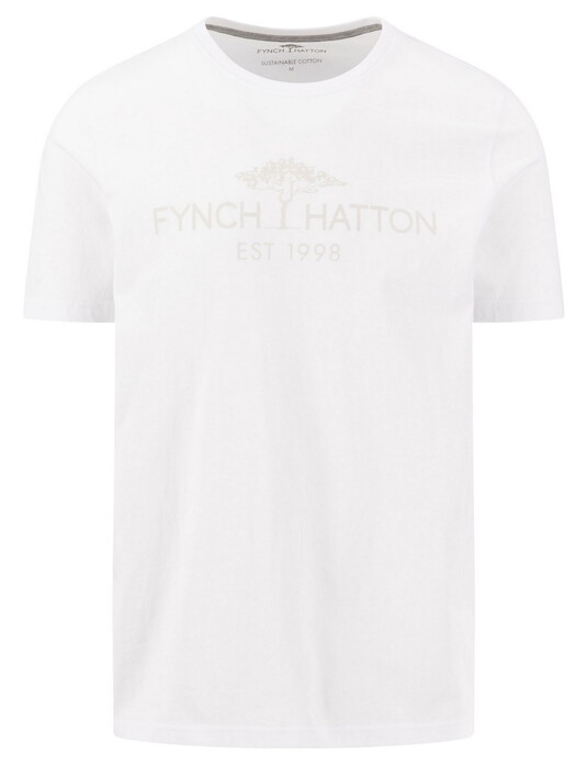 Fynch-Hatton Large Tone-on-Tone Front Logo T-Shirt White