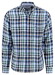 Fynch-Hatton Linen Check Button-Down Shirt Pine Green-Blue