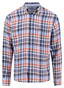 Fynch-Hatton Linen Check Button-Down Shirt Spicy Red-Blue