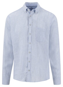 Fynch-Hatton Linen Fine Striped Button-Down Shirt New Breeze