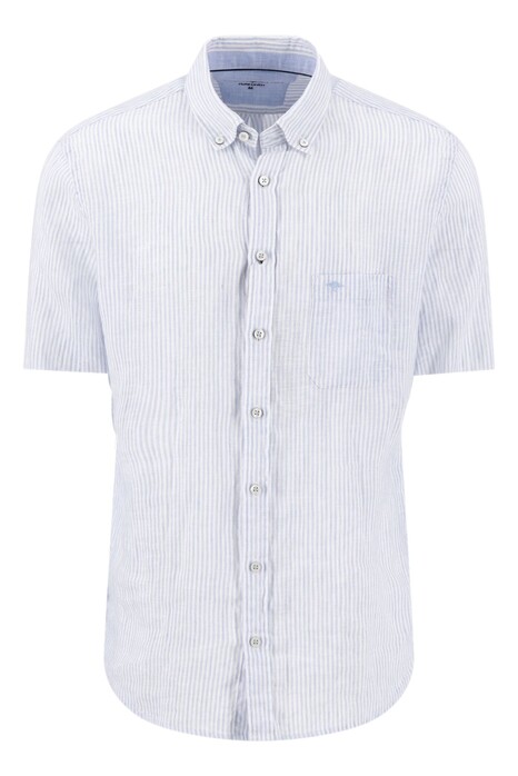 Fynch-Hatton Linen Stripe Short Sleeve Button-Down Overhemd New Breeze