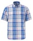 Fynch-Hatton Linnen Colorful Bold Multi Check Short Sleeve Overhemd Strong Blue