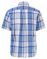 Fynch-Hatton Linnen Colorful Bold Multi Check Short Sleeve Overhemd Strong Blue