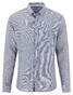 Fynch-Hatton Linnen Fine Striped Button-Down Overhemd Navy