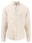 Fynch-Hatton Linnen Fine Striped Button-Down Overhemd Zand