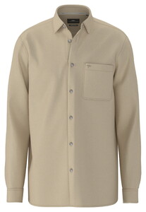 Fynch-Hatton Linnen Katoen Solid Color Overshirt Zand