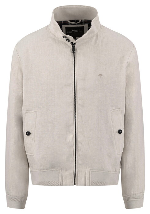 Fynch-Hatton Linnen Subtle Herrinbone Pattern Blouson Cement