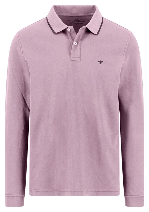 Fynch-Hatton Longsleeve Fine Texture Grainy Piqué Polo Magnolia