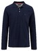 Fynch-Hatton Longsleeve Heavy Slub Cotton Subtle Detail Polo Navy