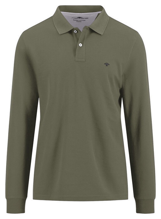 Fynch-Hatton Longsleeve Premium Supima Cotton Polo Donker Khaki