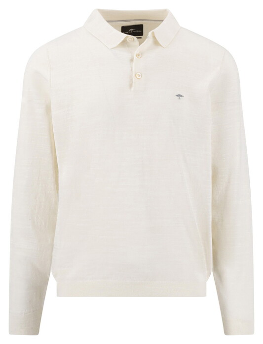 Fynch-Hatton Longsleeve Slub Cotton Polo New Off White