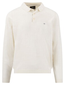 Fynch-Hatton Longsleeve Slub Cotton Poloshirt New Off White