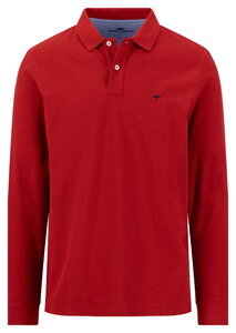 Fynch-Hatton Longsleeve Solid Color Premium Cotton Poloshirt Brick
