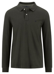 Fynch-Hatton Longsleeve Solid Color Premium Cotton Poloshirt Cypress