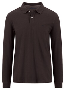 Fynch-Hatton Longsleeve Solid Color Premium Cotton Poloshirt Soil