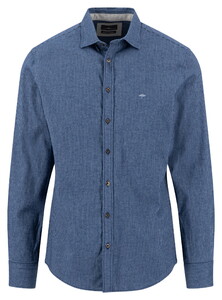 Fynch-Hatton Mélange Striped Premium Flannel Shirt Ink Blue