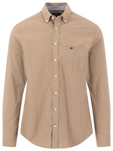 Fynch-Hatton Micro Stripe Poplin Shirt Taupe