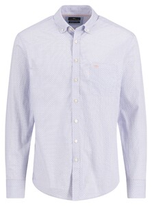 Fynch-Hatton Mini Abstract Pattern Button-Down Overhemd Crystal Blue