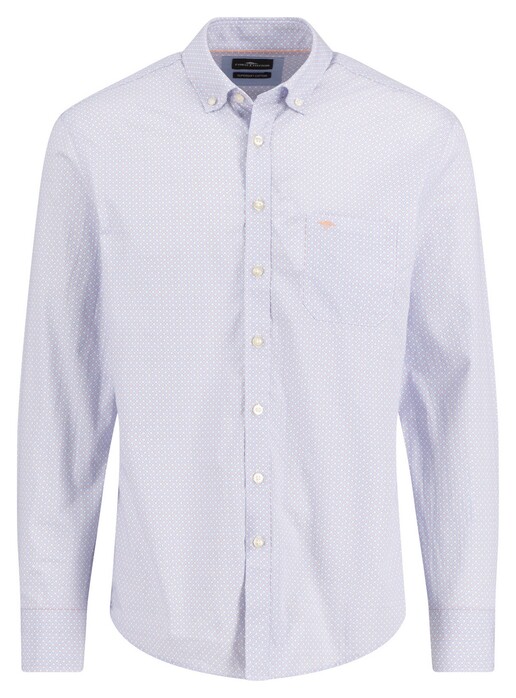 Fynch-Hatton Mini Abstract Pattern Button-Down Overhemd Crystal Blue