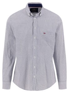 Fynch-Hatton Mini Allover Geometric Pattern Button-Down Overhemd Deep Merlot-Blue