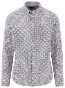 Fynch-Hatton Mini Allover Graphic Pattern Overhemd Blue-Sienna