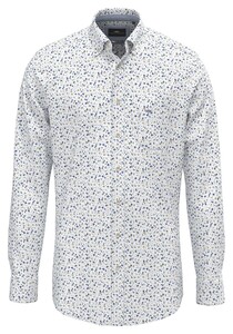 Fynch-Hatton Mini Flower Pattern Button-Down Overhemd Fern-Blue