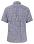 Fynch-Hatton Mini Flowers Linnen Short Sleeve Button-Down Overhemd Navy-Wit