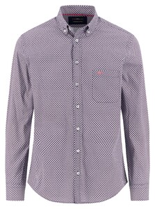 Fynch-Hatton Mini Graphic Geometric Flower Pattern Shirt Berry