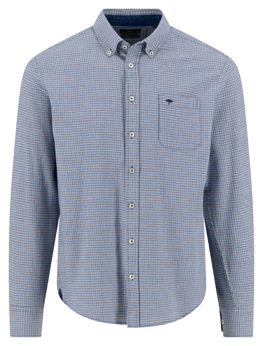 Fynch-Hatton Mini Houndstooth Check Overhemd Navy