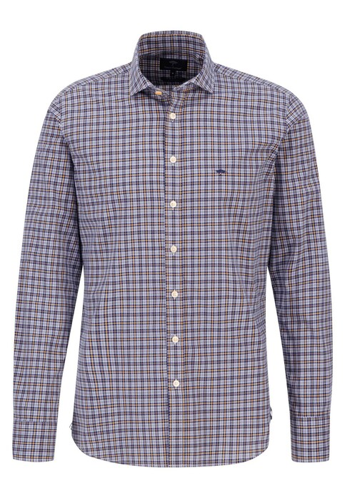 Fynch-Hatton Mini Modern Multiline Checks Kent Collar Overhemd Winter Sun