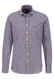 Fynch-Hatton Mini Modern Multiline Checks Kent Collar Shirt Winter Sun
